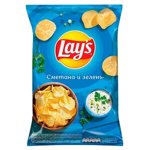 Чипсы Lays Сметана и зелень