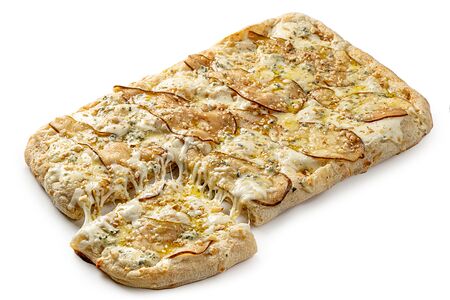 Римская пицца с грушей и горгонзолой