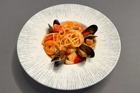 Спагетти с морепродуктами