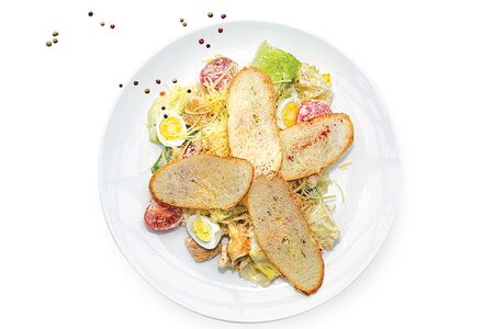 Салат Цезарь с креветками