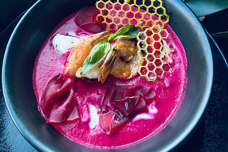 Крем-суп Свекольный с Лососем