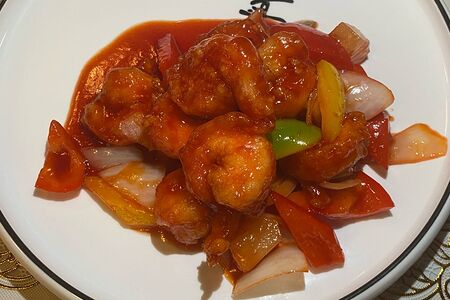 Креветки в кисло-сладком соусе