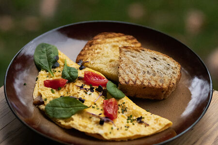 Омлет с цыпленком и грибами