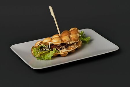 Гонконгская вафля Вафл Хот Дог