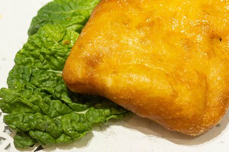 Сосиска в тесте с картошкой жареная