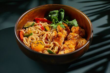 Яичная лапша с курицей