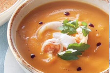 Суп тыквенный с морепродуктами