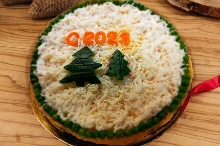 Мясной торт Мамин оливье