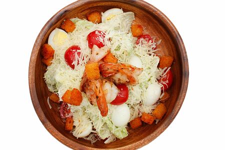 Салат Цезарь с креветками