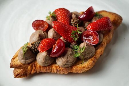 Паштет из цыпленка с вишней и молодыми шишками