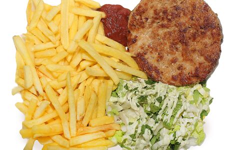 Картофель фри с фирменной котлетой