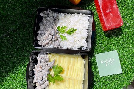 Бефстроганов из говядины с гарниром