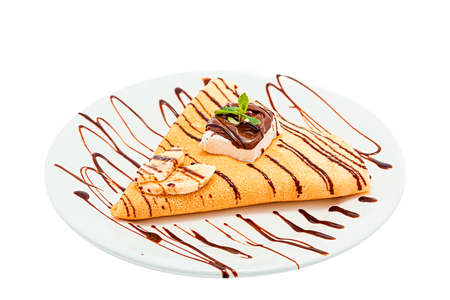 Блины с бананом и шоколадом