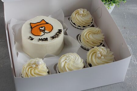 Набор Бенто-торт и капкейки с корги Ты моя...