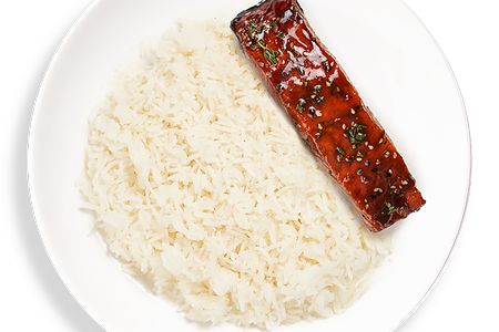 Копченый лосось с рисом