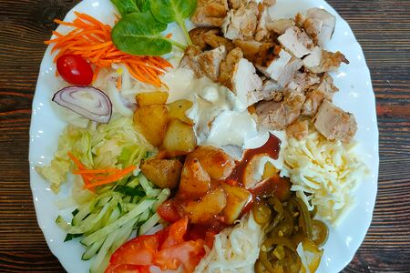 Шаверма на тарелке