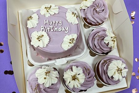 Набор №9 сиреневый с цветочками