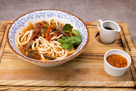 Лагман с говядиной и домашней лапшой