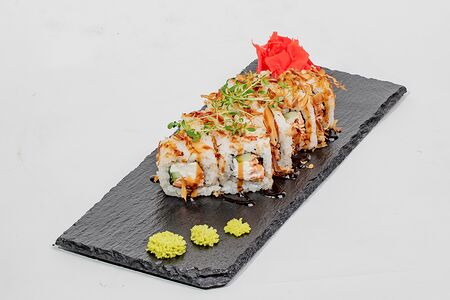 Бонито с жареным лососем