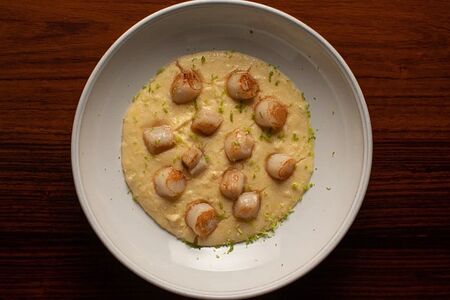 Полента с морским гребешком