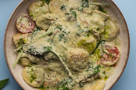 Ньокки с курицей и вешенкой