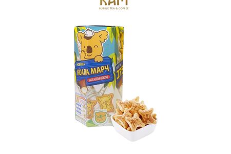 Печенье с шоколадной начинкой со вкусом какао и белого шоколада koalas march lotte