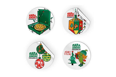 Новогодний стикерпак белый