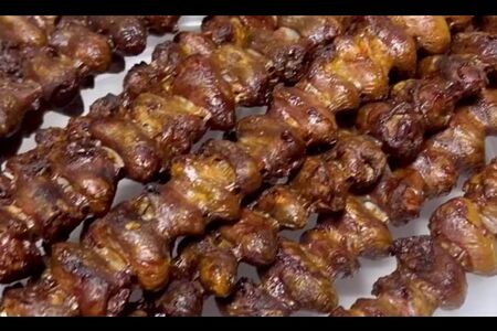 Куриные сердечки на мангале