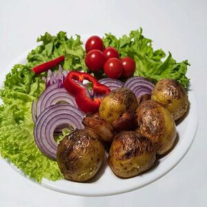 Картофель с салом на мангале