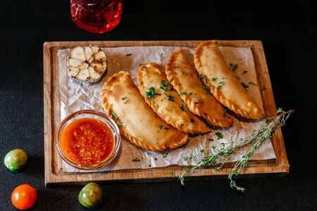 Мини-чебуреки с домашней аджикой