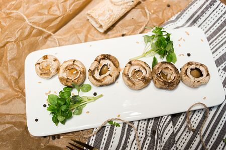 Шампиньоны на мангале