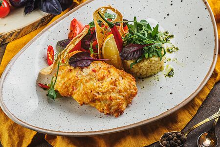 Судак под снежным крабом