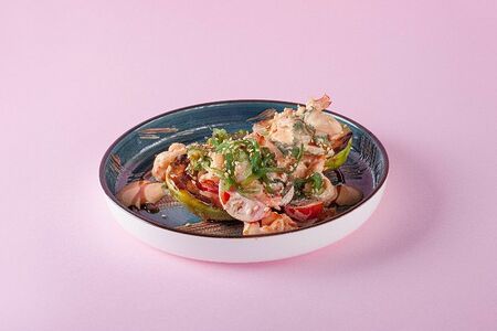 Авокадо гриль с креветками