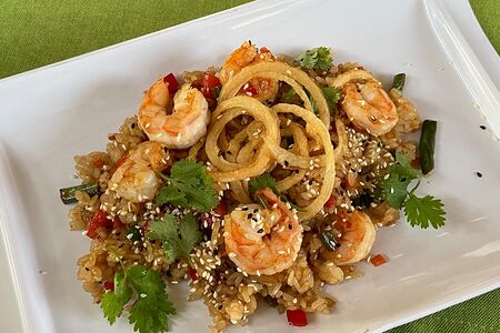 Тяхан с креветками