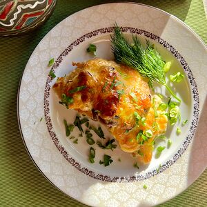 Судак с грибами