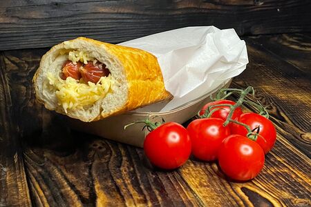 Хот-дог Охотничий с 2 сосисками