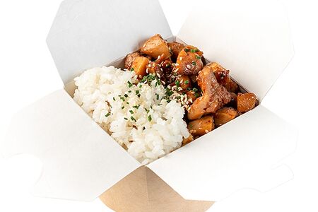 Говядина в устричном соусе с паровым рисом