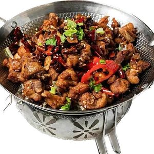 Курица на сухой сковороде с луком