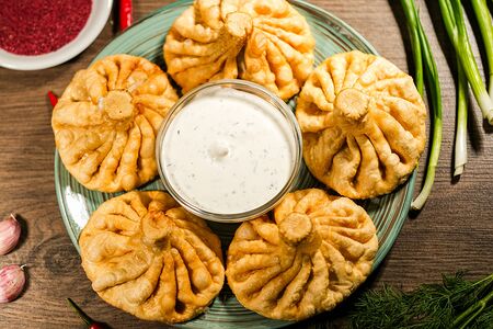 Со свининой и говядиной жареные