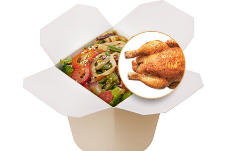 Wok с курицей и овощами