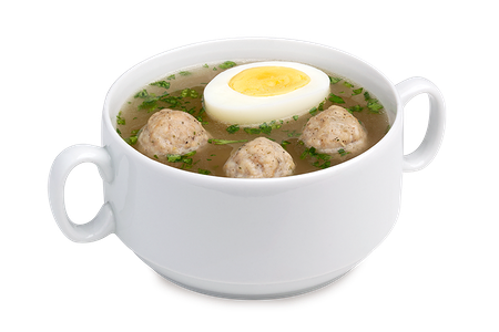 Суп куриный с фрикадельками и яйцом
