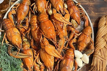 Жаренные в пиве раки отборные