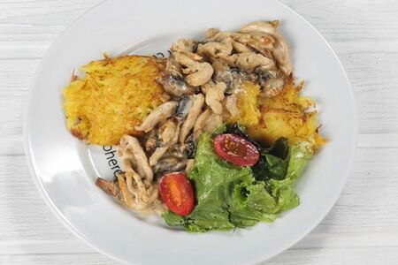 Картофельные блинчики с куриным филе