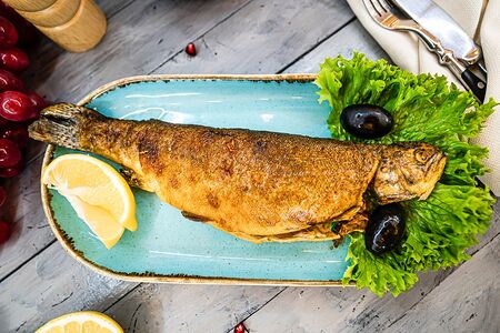 Форель жареная