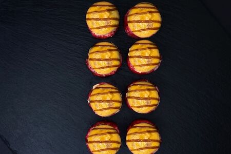 Запеченный с лососем и креветкой