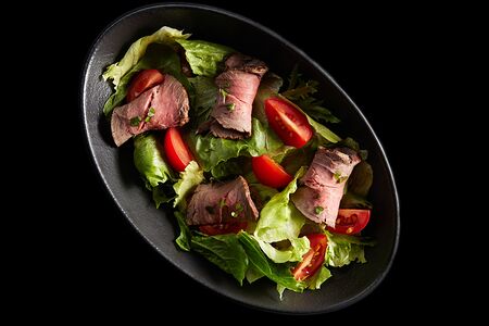 Ростбиф, картофель, груша и медовая пена