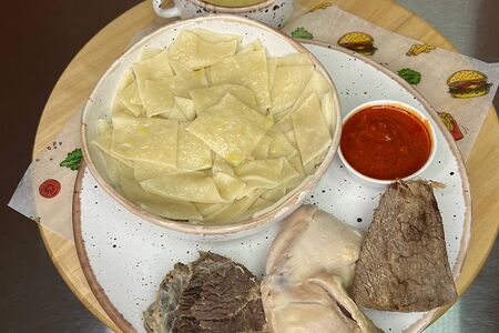 Тонкий хинкал с курицей