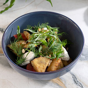 С хрустящими баклажанами