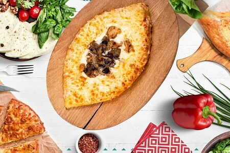Хачапури с курицей и грибами