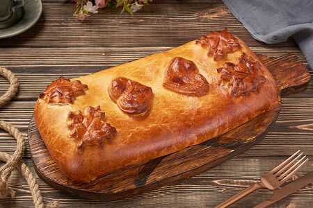 Пирог с малиной и творожным креметте